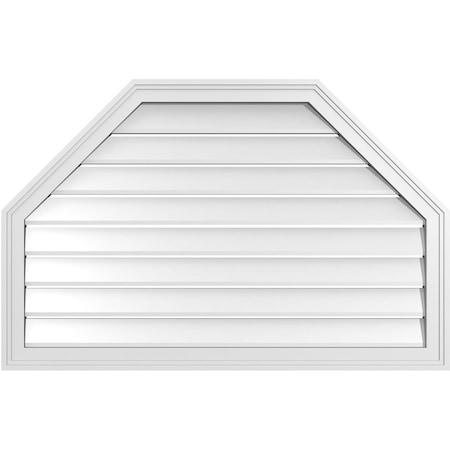 Ekena Millwork Octagonal Top Surface Mount PVC Gable Vent w/ 2"W x 1-1/2"P Brickmould Frame, 40"W x 26"H GVPOT40X2602SF
